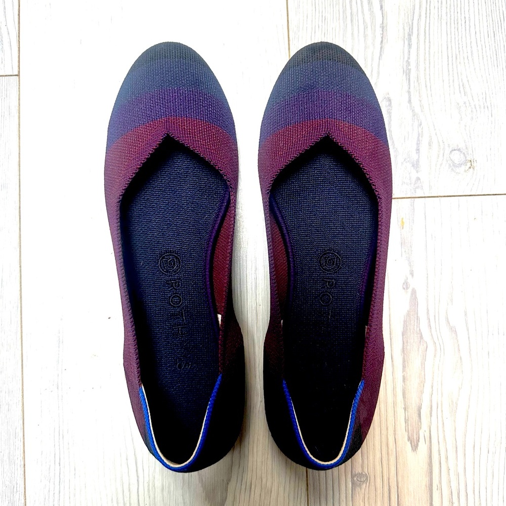 Rothy’s Flats BlackBerry Captoe Size 10 EUC